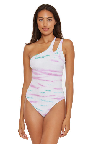 ORCHID/JASPER Violet Asymmetrical One Piece Swimsuit