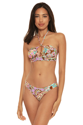 MULTI Candice Convertible Banded Halter Bikini Top