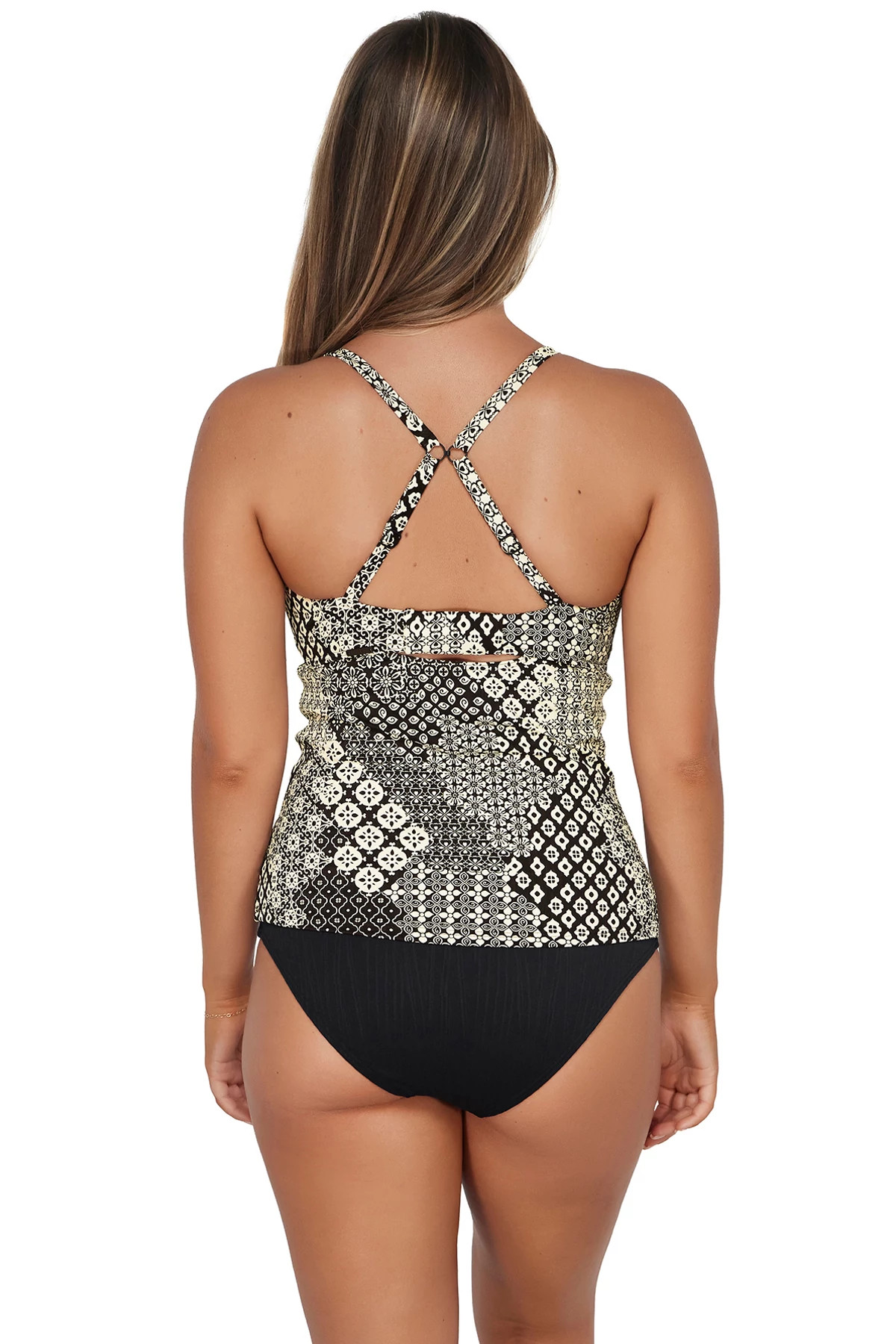 VENICE SEAGRASS TEXTURE Zuri V-Wire Tankini Top (D+ Cup) image number 2