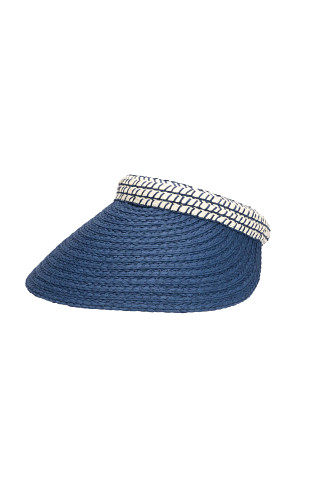 BLUE Poppy Paper Braid Visor
