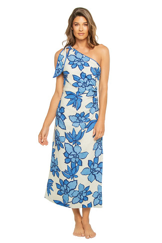 MARNIE Marnie Linen One Shoulder Midi Dress
