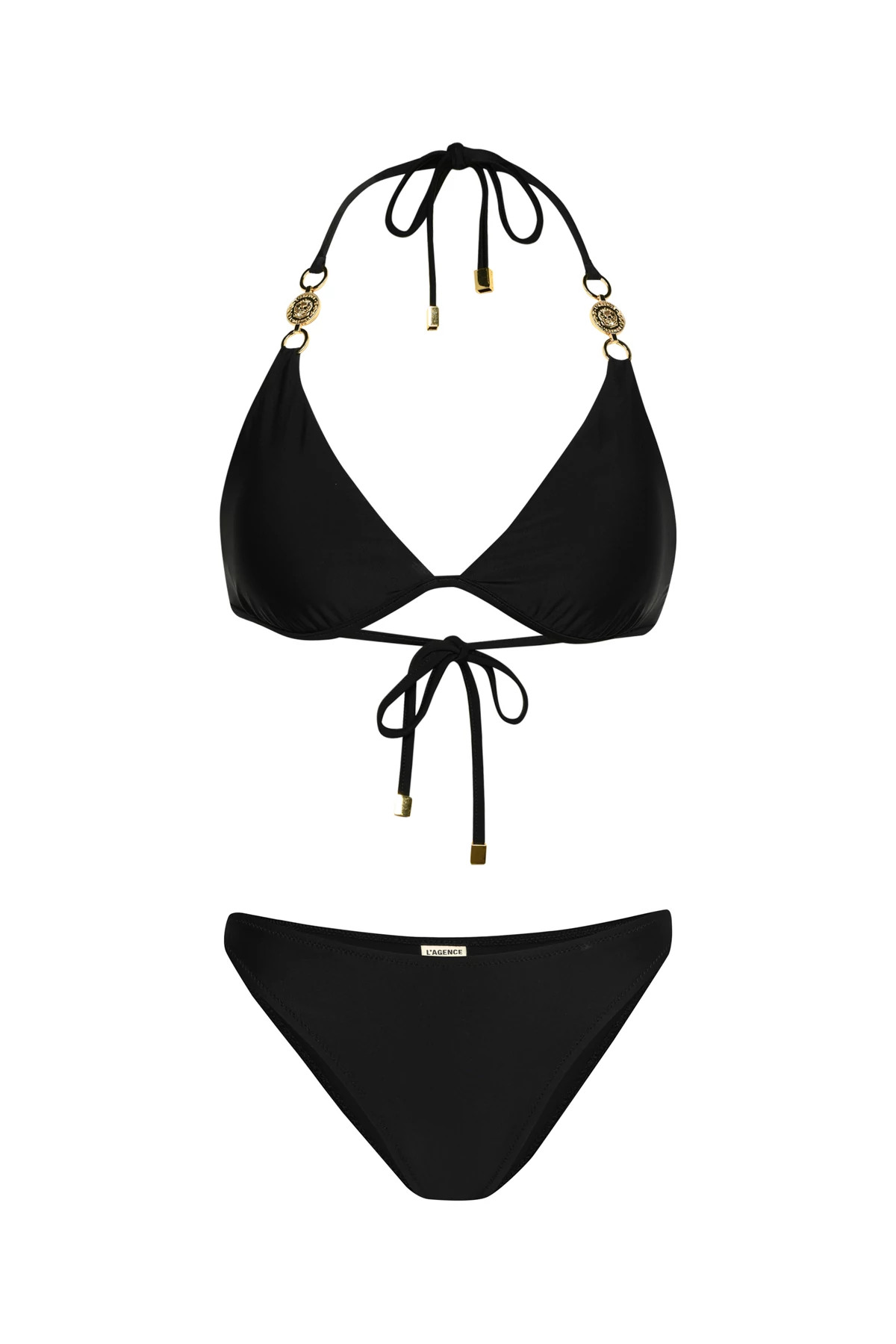 BLACK Annabelle Triangle Bikini Top image number 3