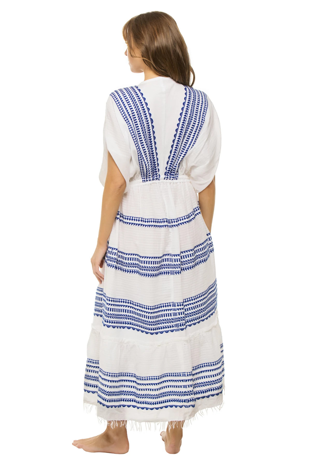 BLUE Yani Plunge Midi Dress image number 2