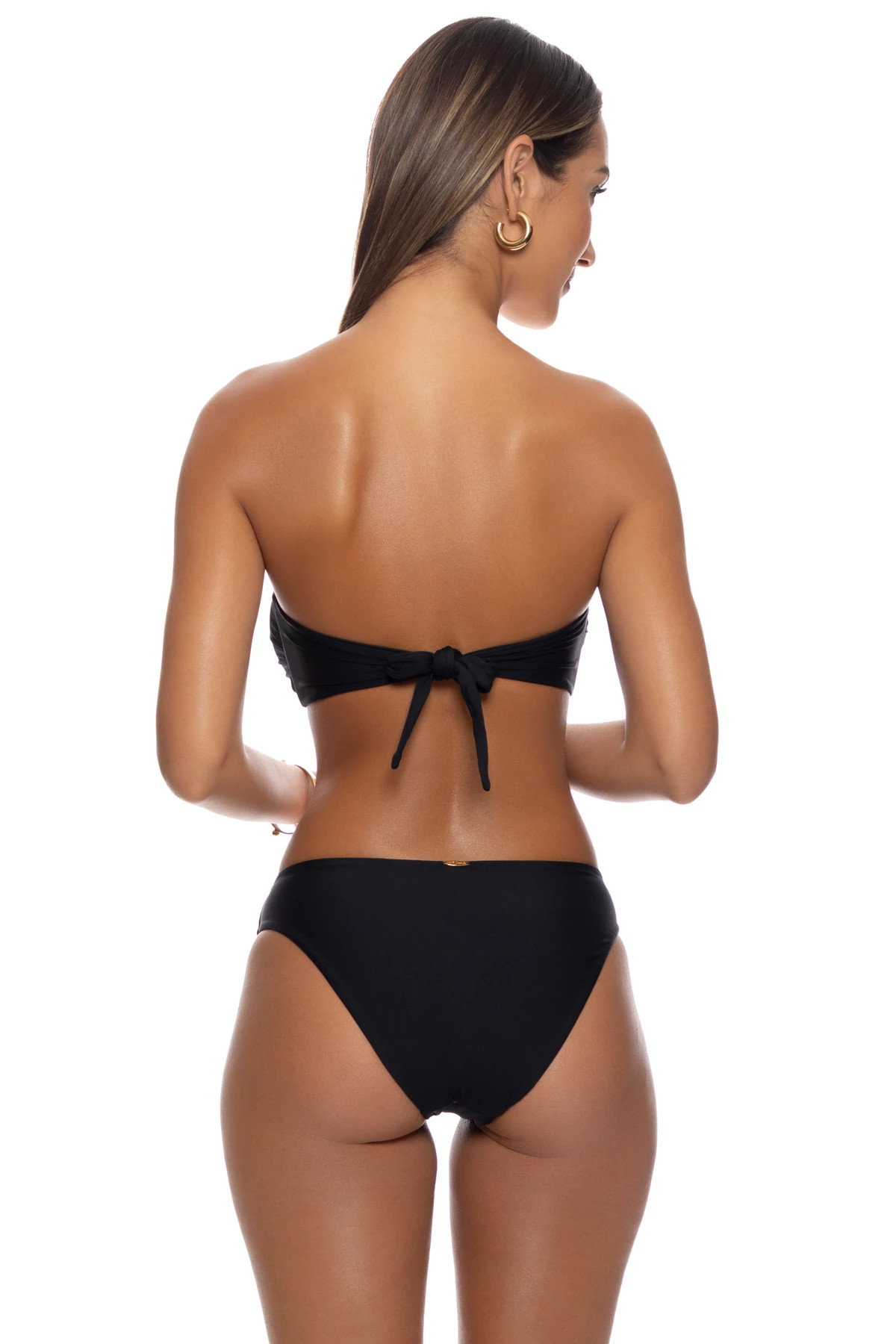 BLACK Gilded Butterfly Bandeau Bikini Top image number 2