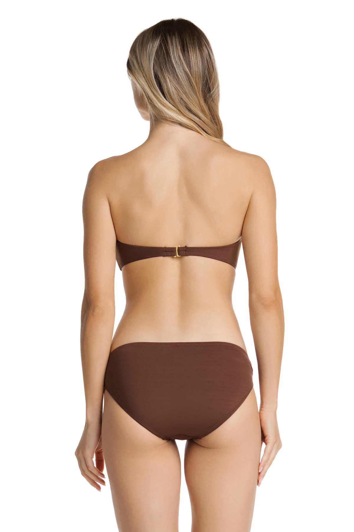 CHOCOLATE BROWN Tortoise Bandeau Bikini Top image number 2