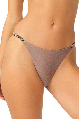 SUNLIT COCOA Holly Macrame Brazilian Bikini Bottom
