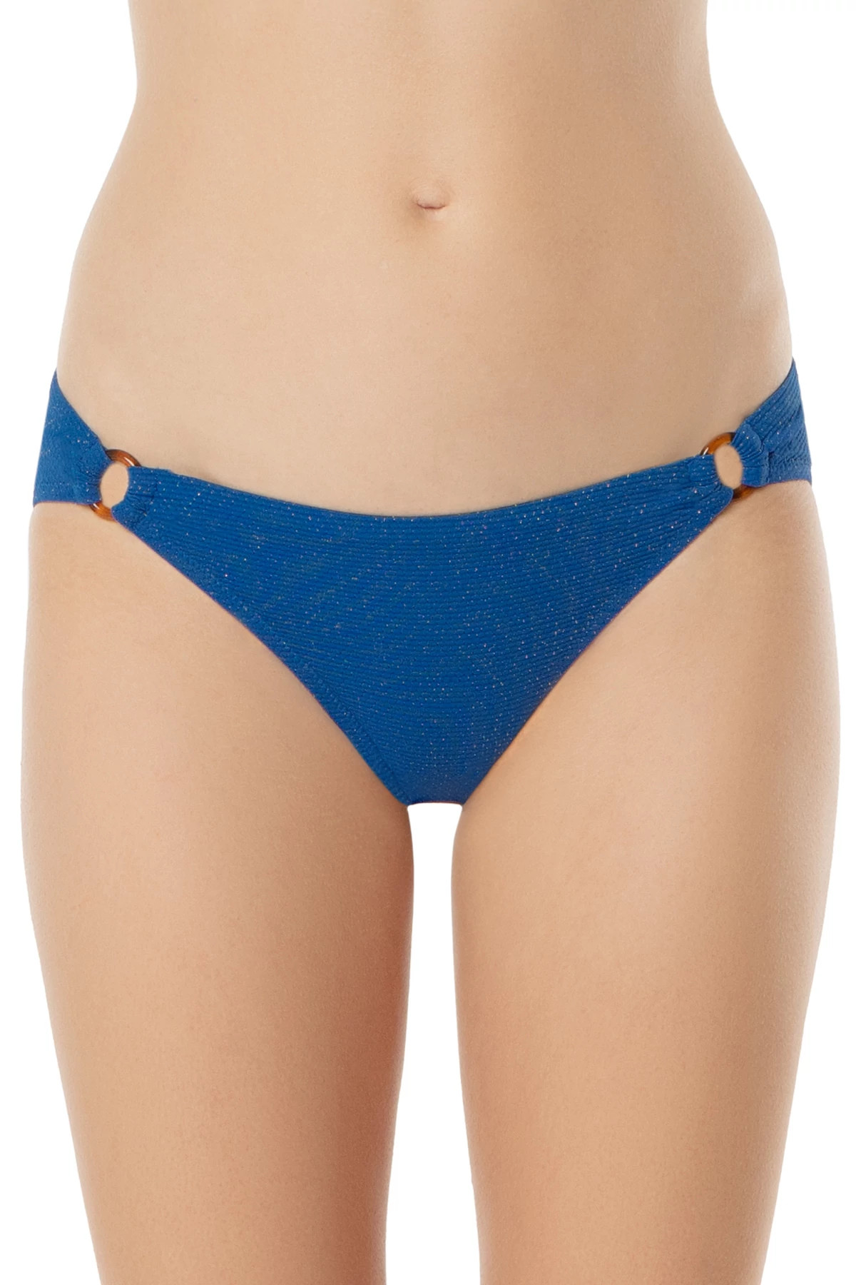 HAMPTONS BLUE Shimmer Tortoise Ring Bikini Bottom image number 1