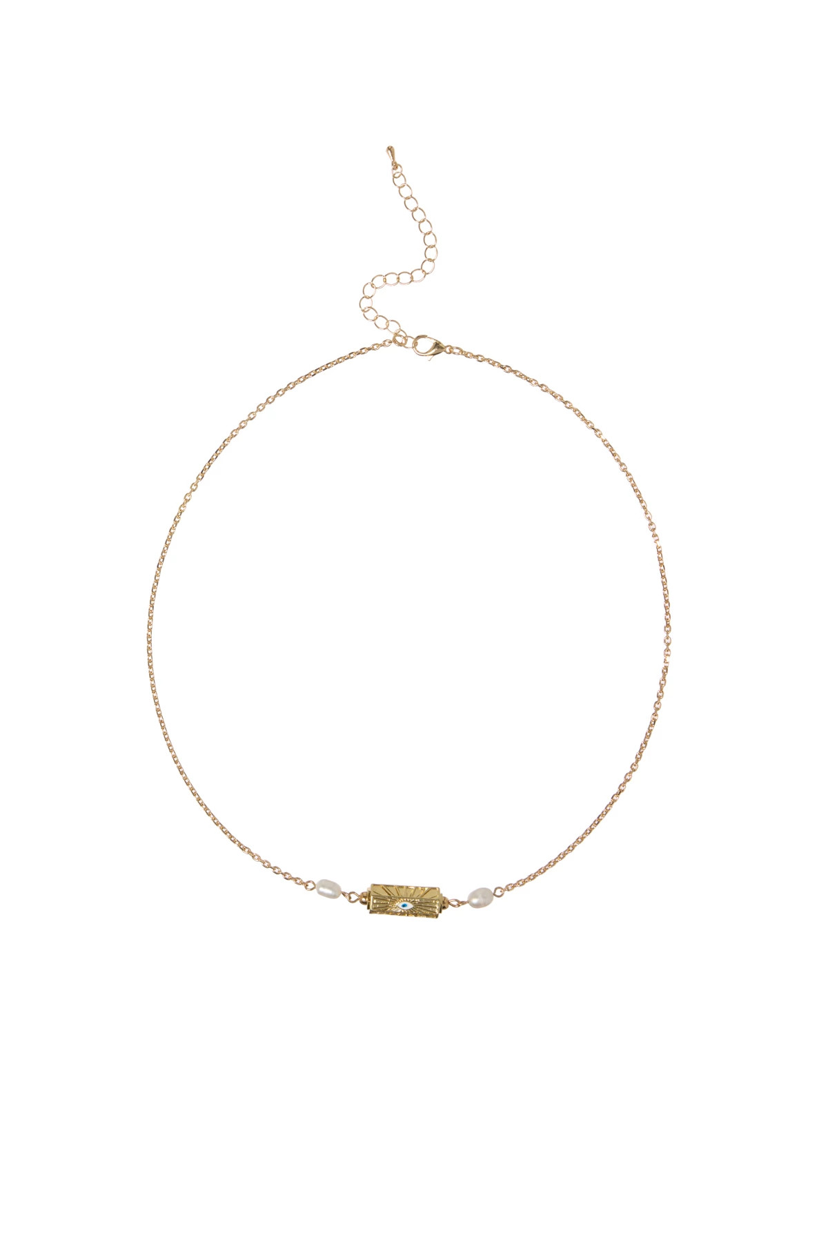 GOLD Evil Eye Charm Necklace image number 1