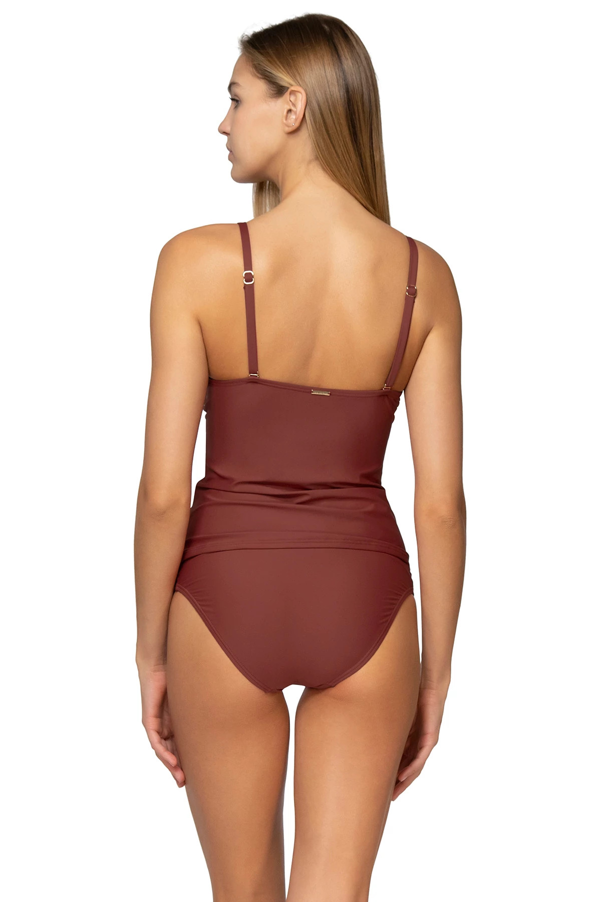 TUSCAN RED Simone Over The Shoulder Tankini Top image number 3