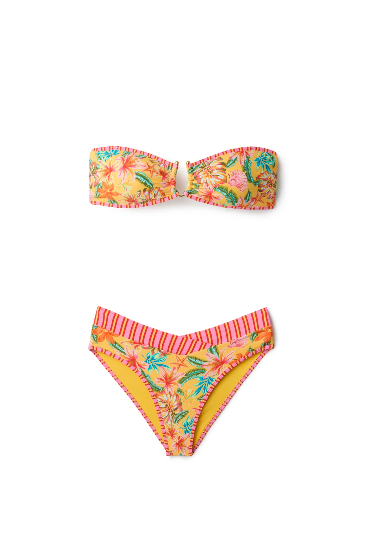 WARM TROPICS Lido Banded High Waist Bikini Bottom image number 3