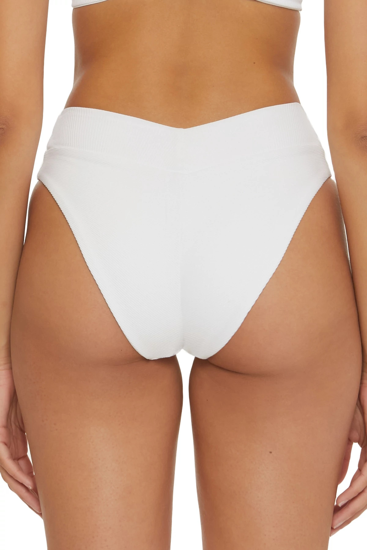 WHITE Elise Banded High Waist Bikini Bottom image number 2
