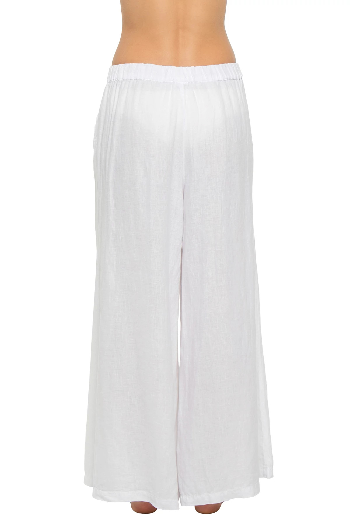 WHITE Wendy Linen Wide Leg Pants image number 2