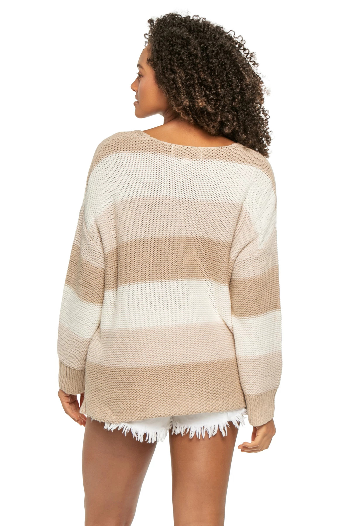 TONAL SAND STRIPE Beach Sweater image number 2