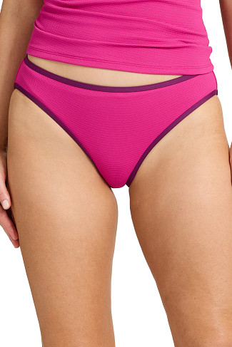 HIBISCUS POP Cabana Textured Hipster Bikini Bottom