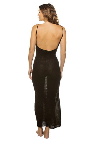 BLACK Linen Sweater Maxi Dress