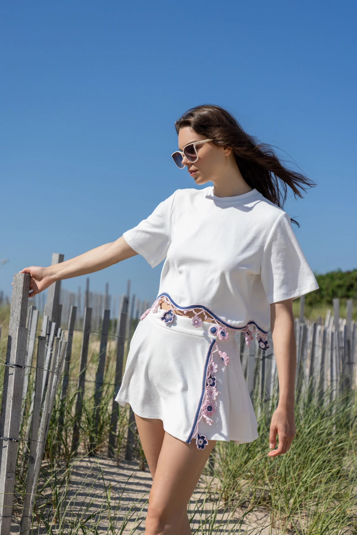 IVORY Peony Terry Skirt image number 4