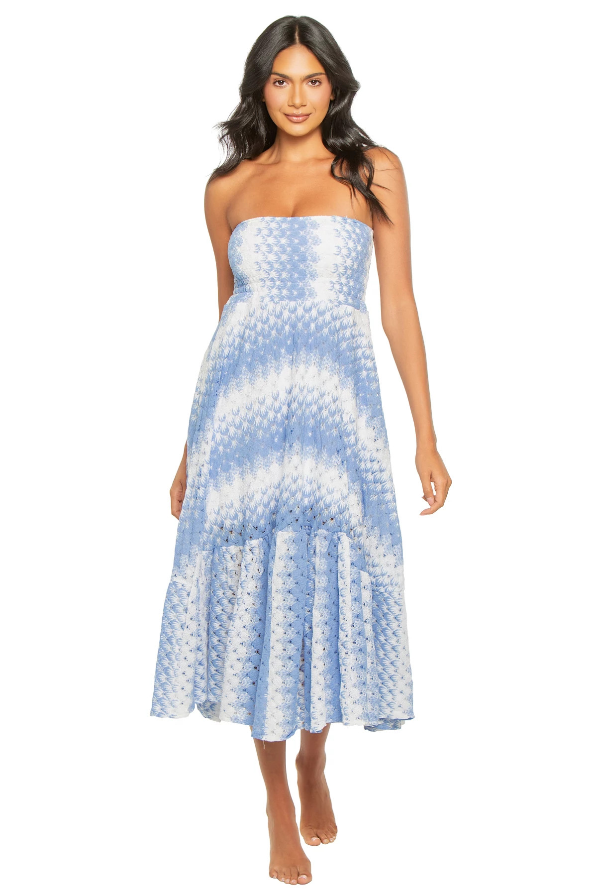 LAVANDER Zelda Shimmer Strapless Maxi Dress image number 2