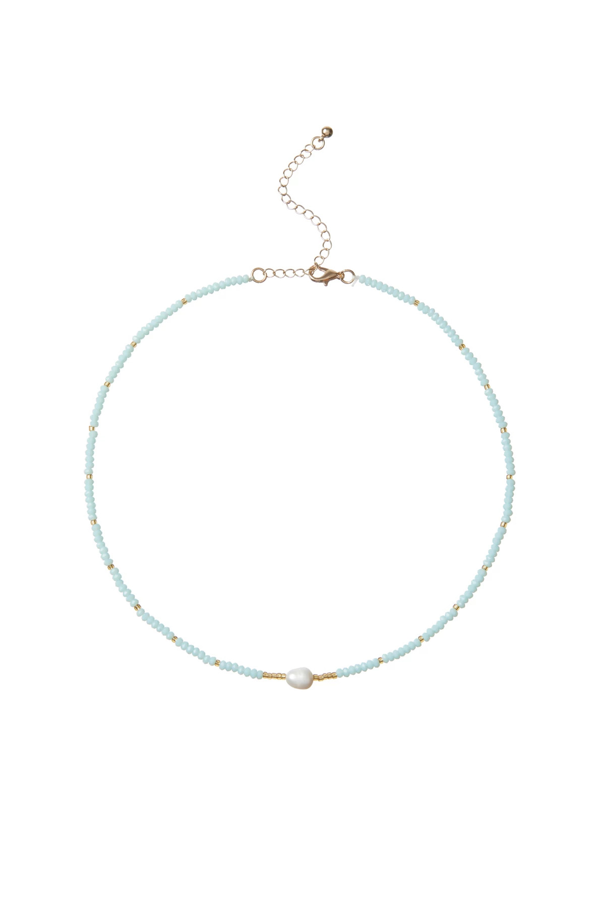 TURQUOISE Beaded Pearl Necklace image number 1