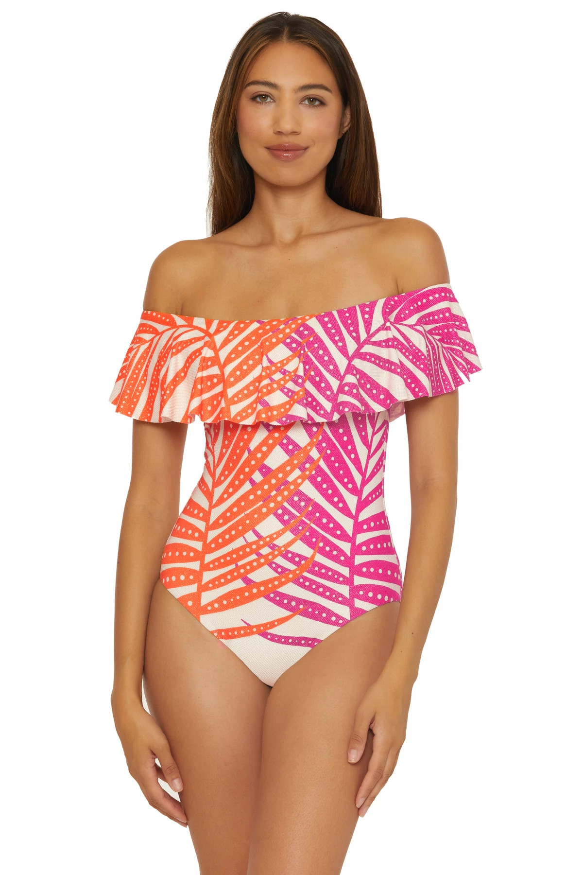 MULTI Off-The-Shoulder One Piece Swimsuit image number 1