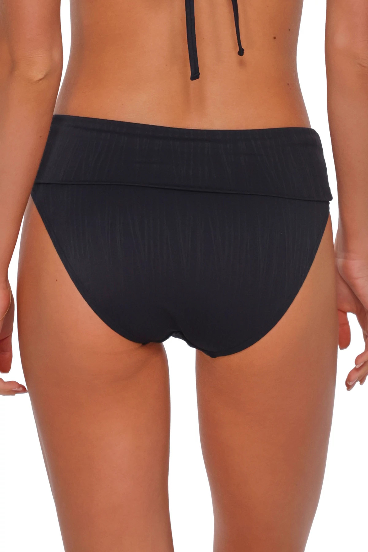 BLACK SEAGRASS TEXTURE Hannah High Waist Bikini Bottom image number 3