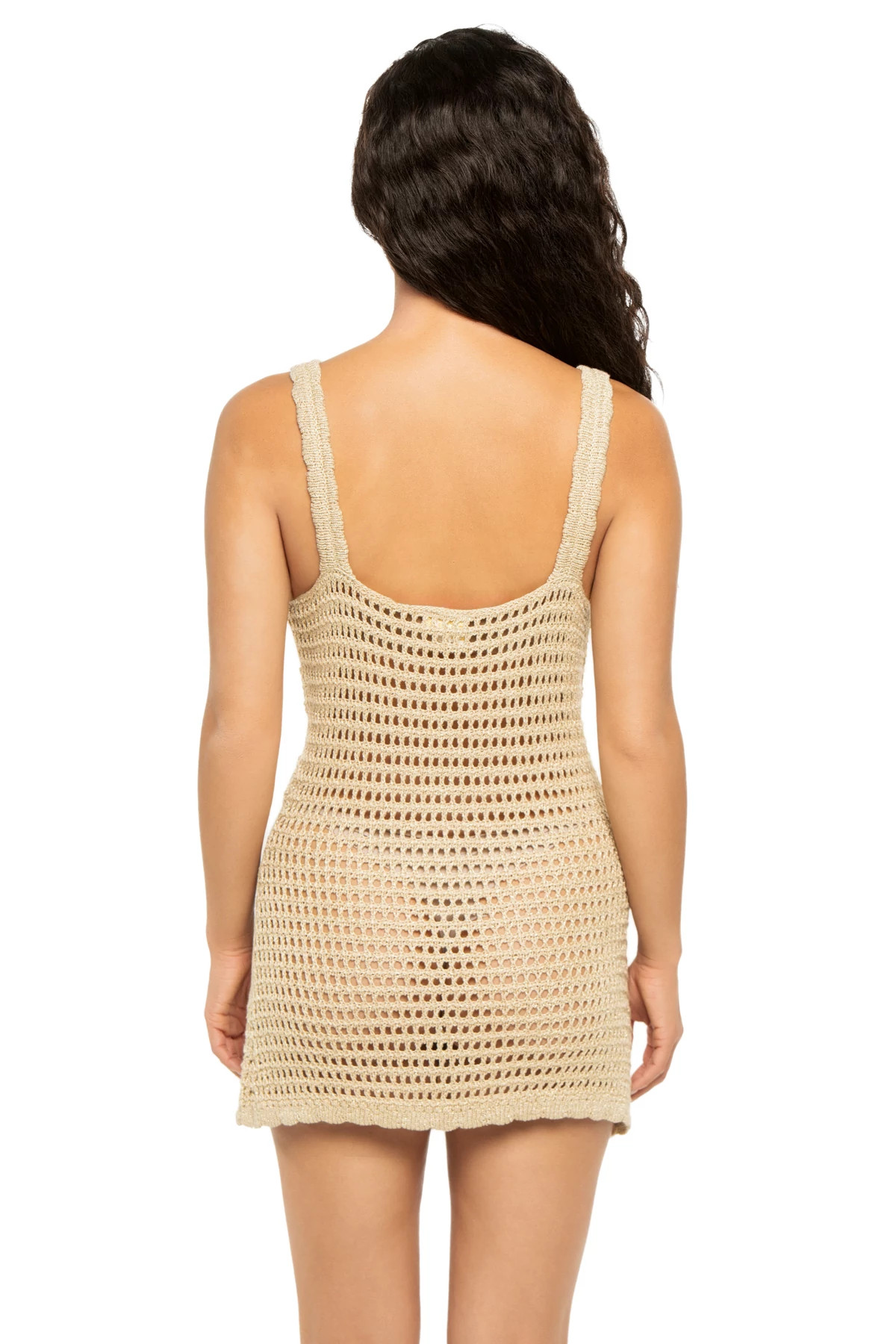 GOLD Crochet Mini Dress image number 2