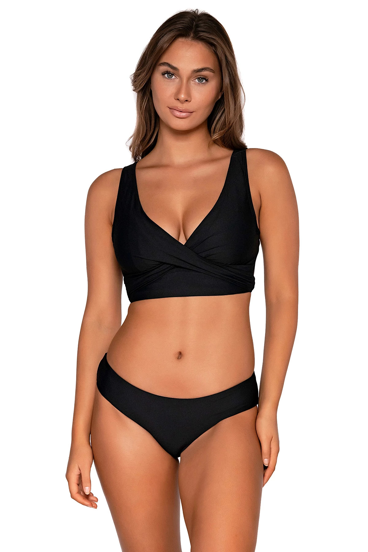 BLACK Elsie Underwire Bralette Bikini Top (E-H Cup) image number 1