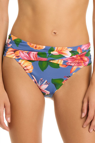 DRIFT BLEU Floral Banded Hipster Bikini Bottom