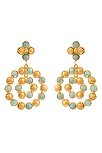 AMAZONITE/GOLD Boucles D'Oreilles Flower Candies Earrings