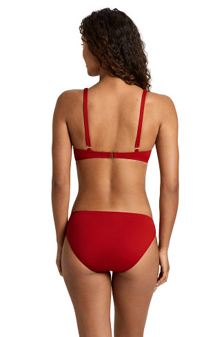 CRUISING RED Square Ring Bikini Top