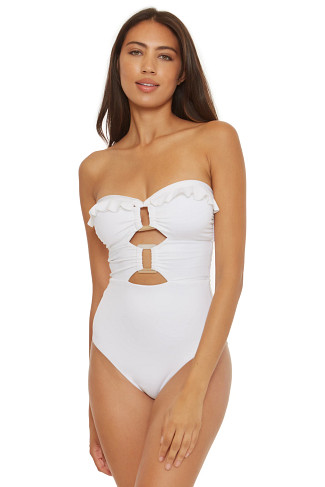 WHITE Multi Way Maillot Halter One Piece Swimsuit