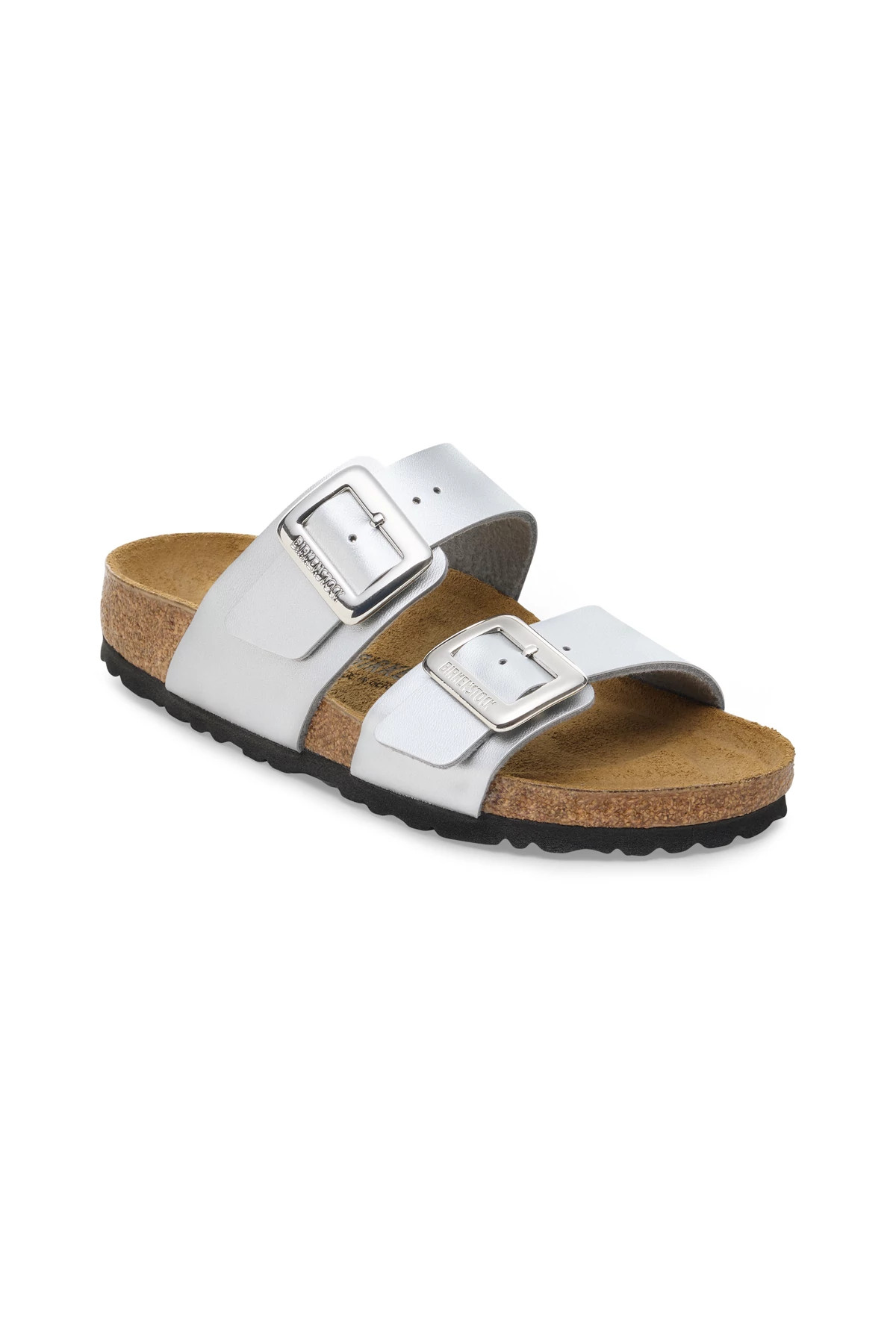 METALLIC SILVER Sydney Metallic Buckle Slide Sandal image number 3