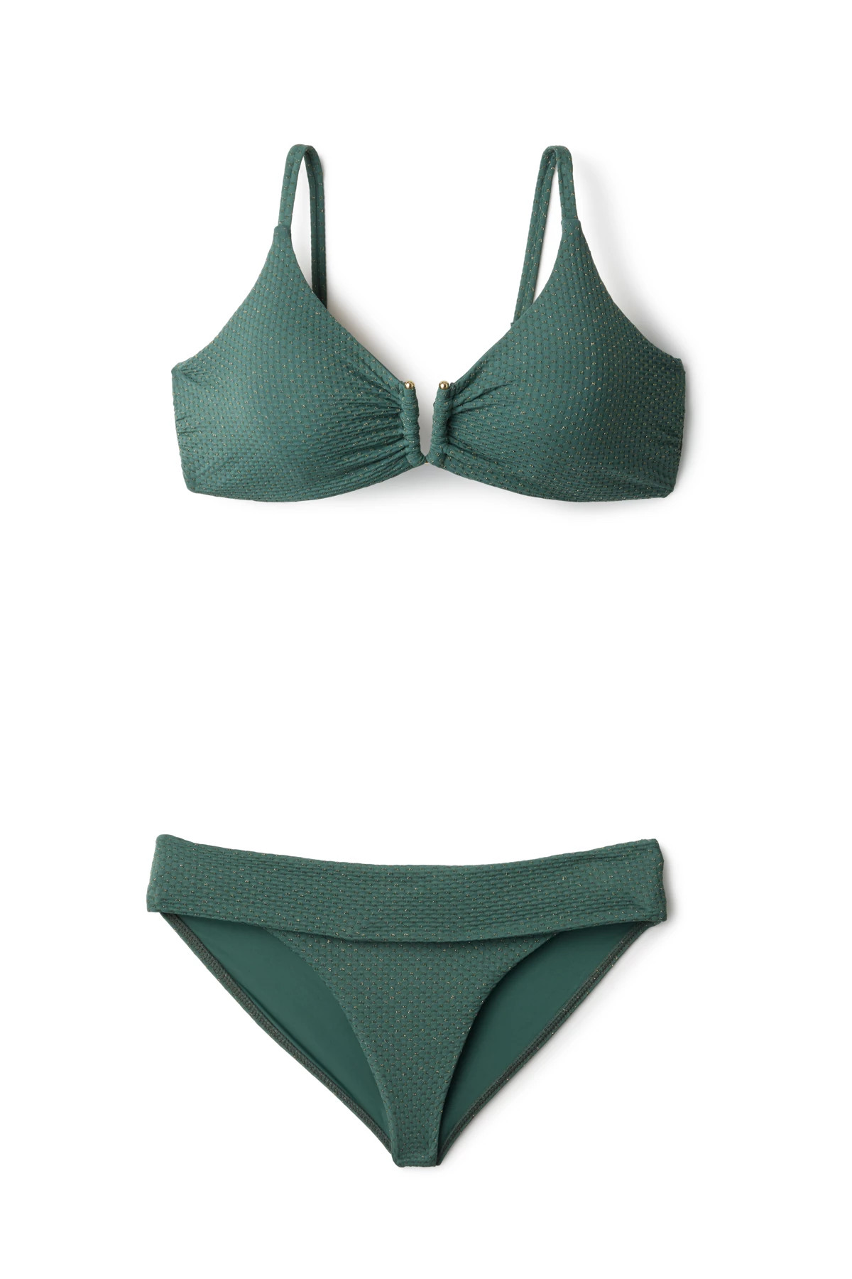 SEA GREEN Jules Shimmer Bralette Bikini Top image number 4