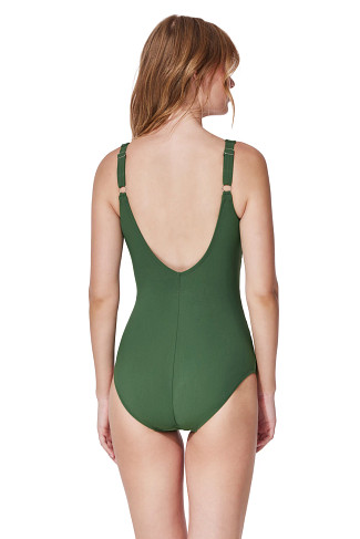 OLIVE V-Neck Surplice One Piece Swimsuit
