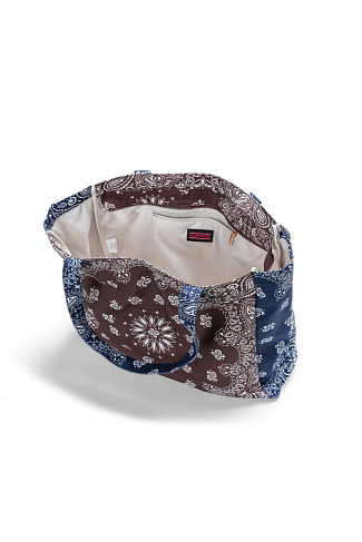 BROWN/NAVY Bailey Bandana Tote