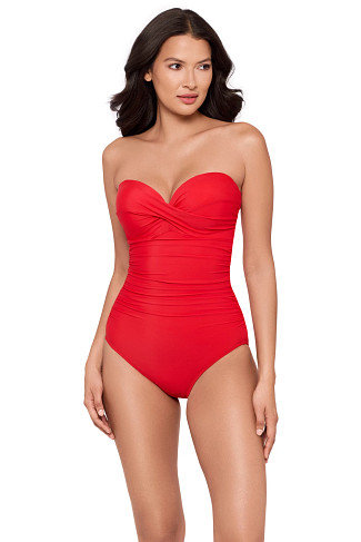 POPPY Madrid Twist Front Bandeau One Piece Swimsuit