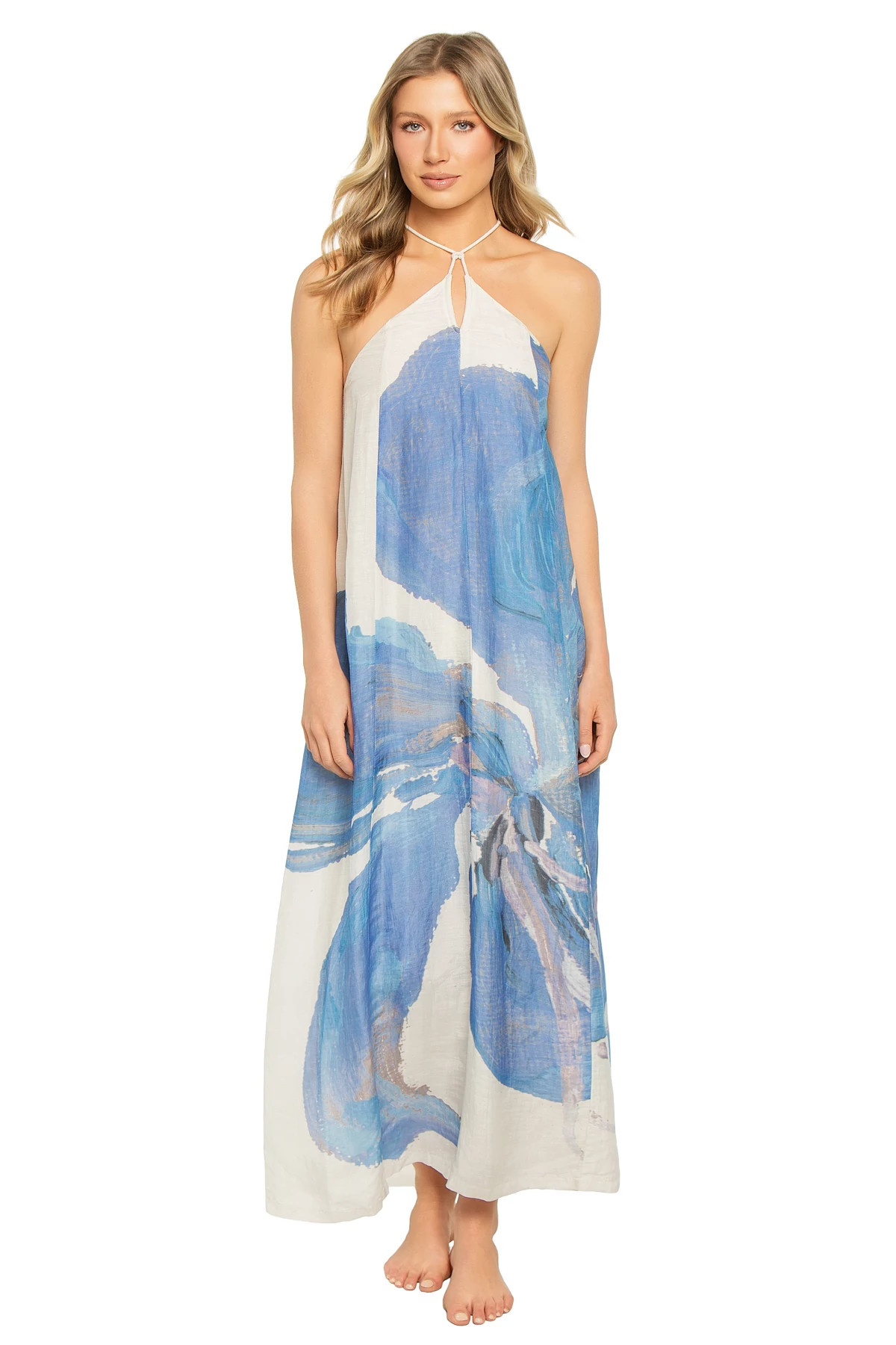 SPICED BLOOM Rumi Floral Halter Maxi Dress image number 1