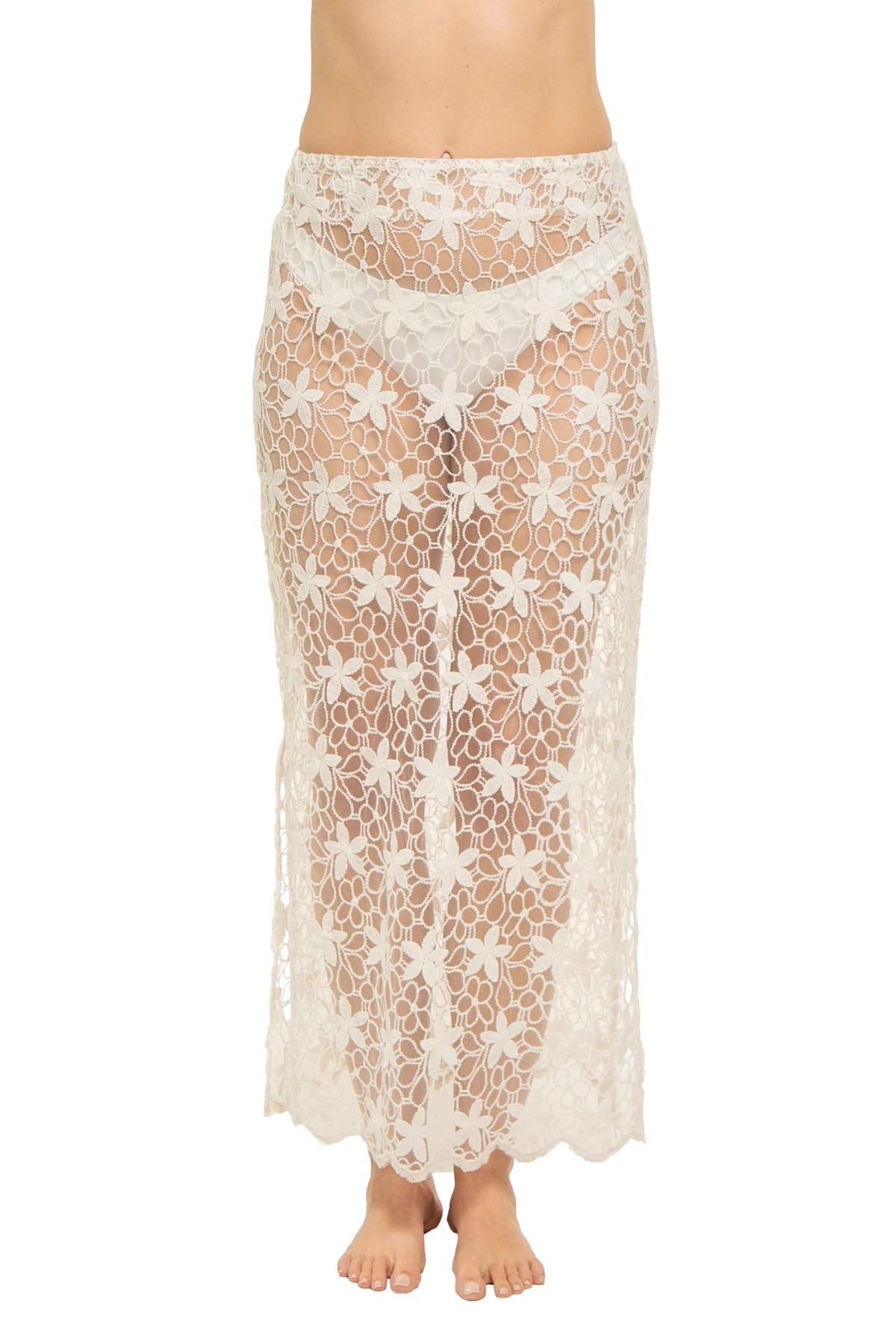 WHITE Floral Maxi Cover Skirt image number 1