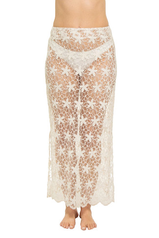 WHITE Floral Maxi Cover Skirt