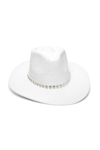 WHITE Krystal Panama Hat