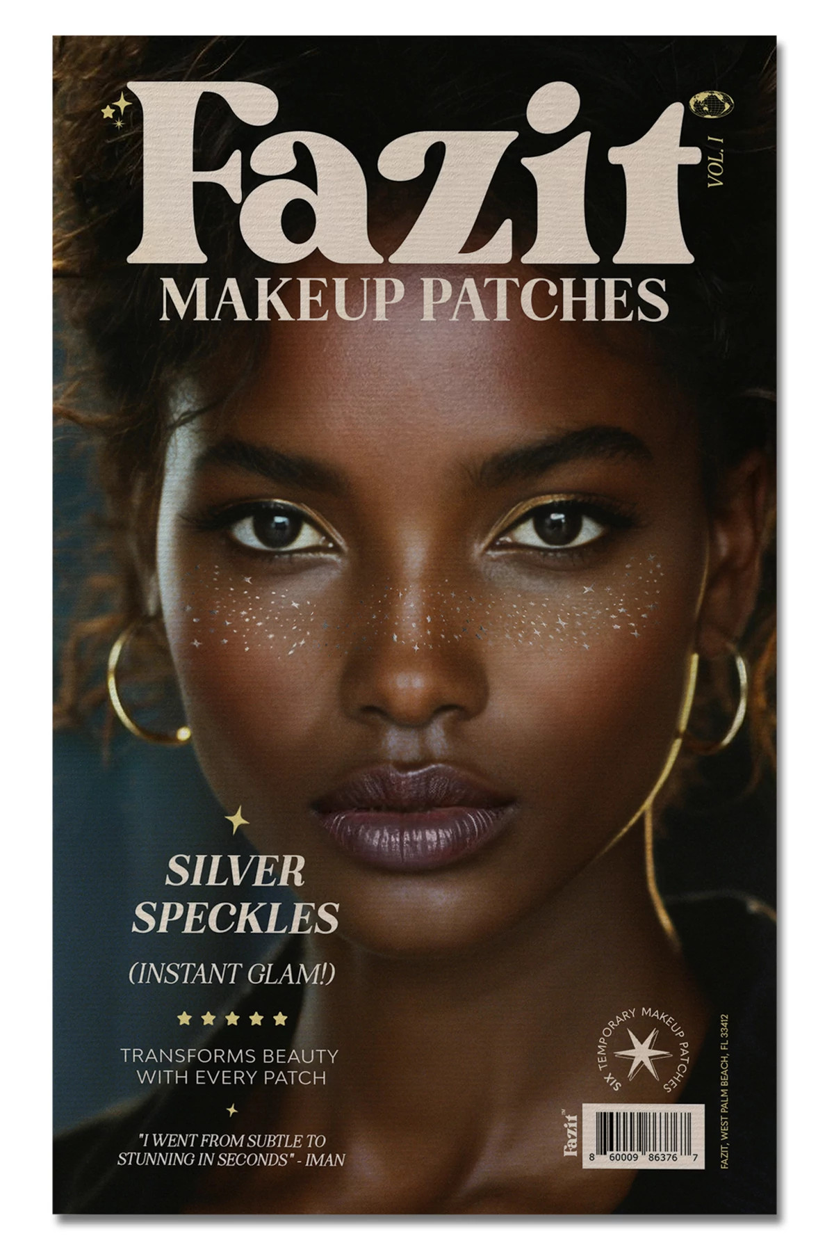 SILVER Silver Glitter Freckles Makeup Patches image number 1