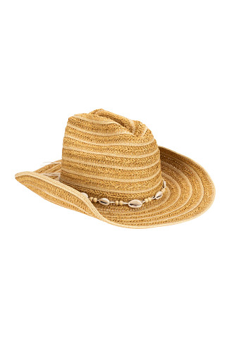 NATURAL Stripe Cowboy Hat