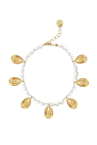 GOLD Pearl Shell Anklet