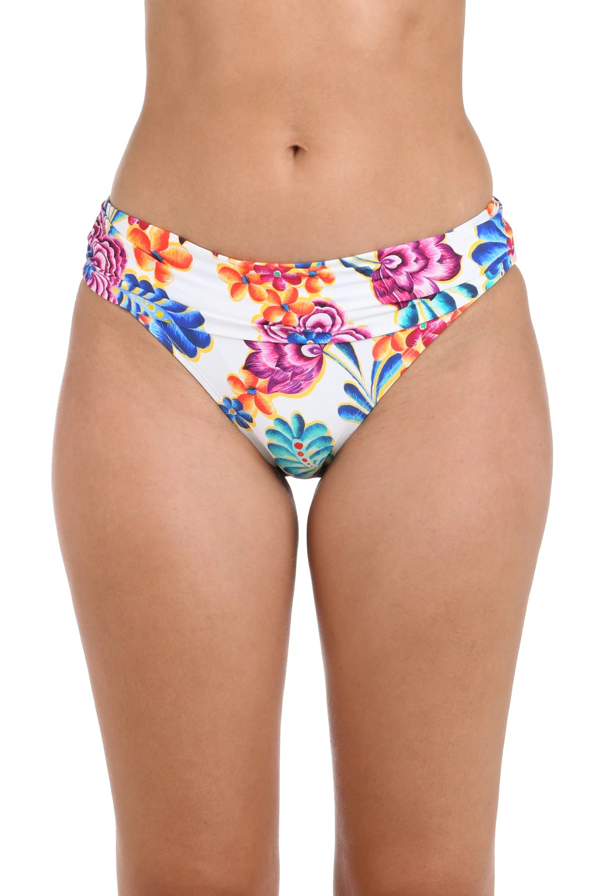 MULTI Shirred Banded Hipster Bikini Bottom image number 1