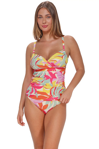 TROPICOLOR CREPE Serena Underwire Tankini Top (D+ Cup)