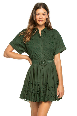 GREEN Collared Mini Dress