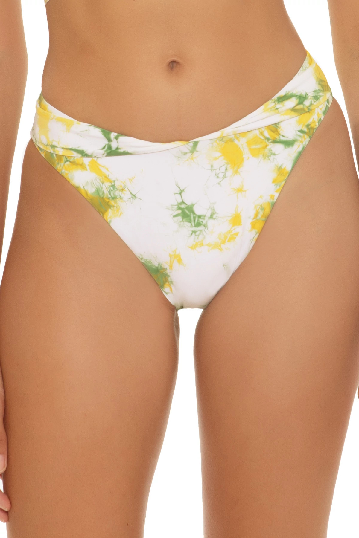 MULTI Tie-Dye Banded High Waist Bikini Bottom image number 3