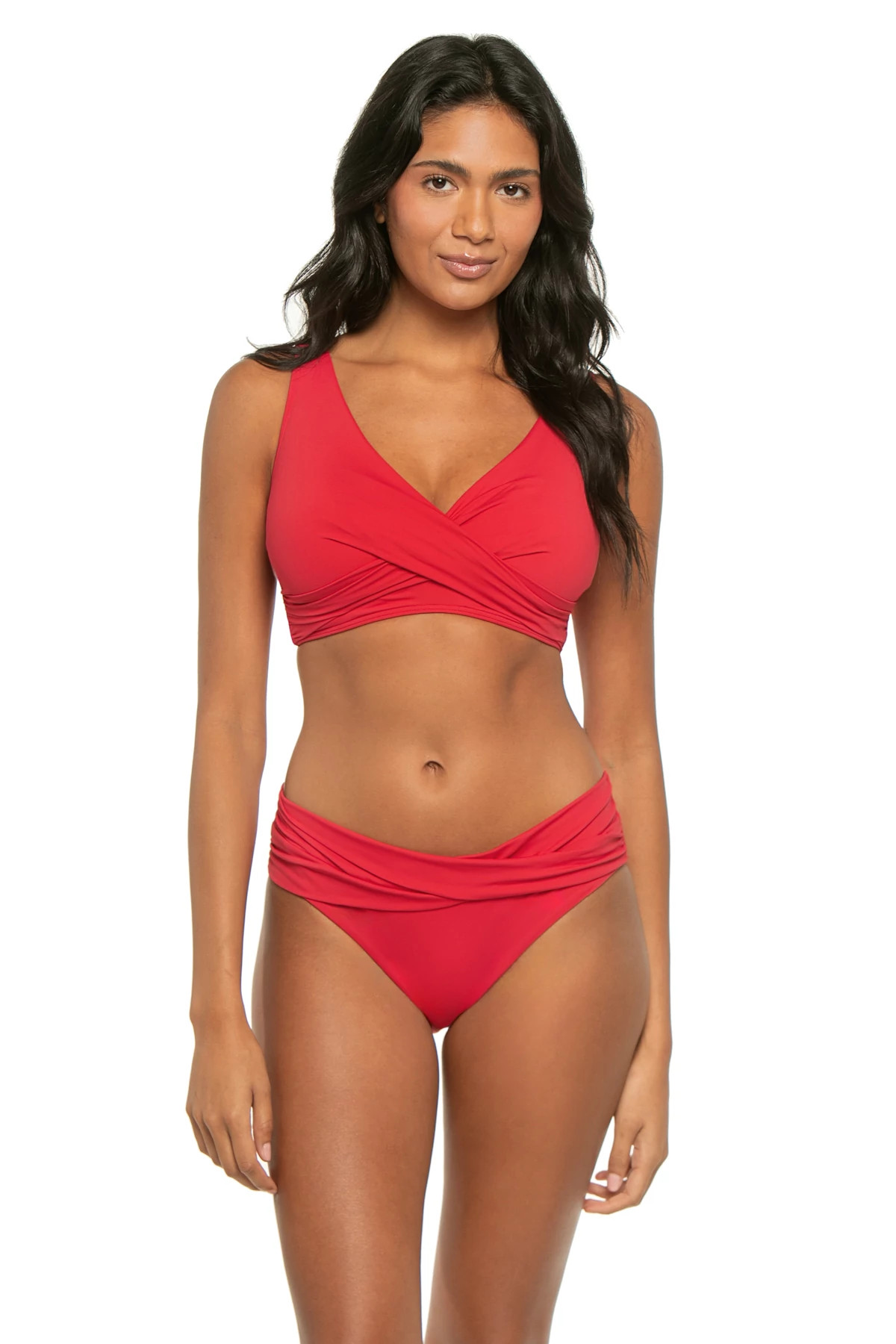 RED Cross Front Bikini Top image number 1