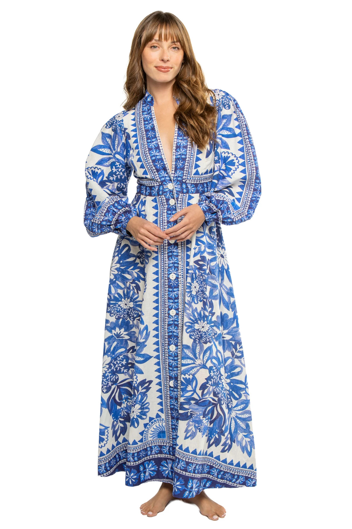 FLORA TAPESTRY OFF-WHITE Flora Tapestry Maxi Dress image number 1