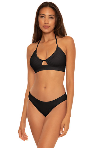 BLACK Candice Banded Halter Bikini Top