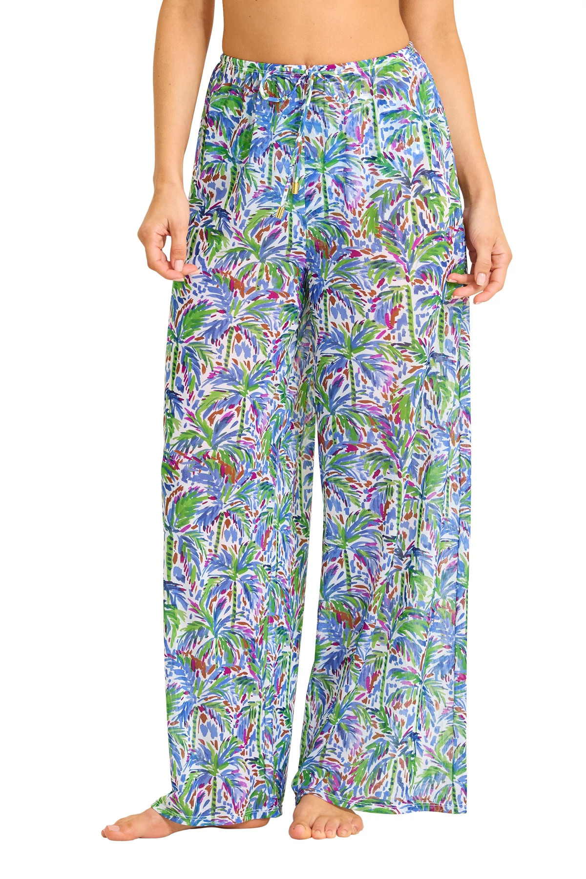 FOUR LEAF CLOVER Poolside Palms Wide Leg Pants image number 1